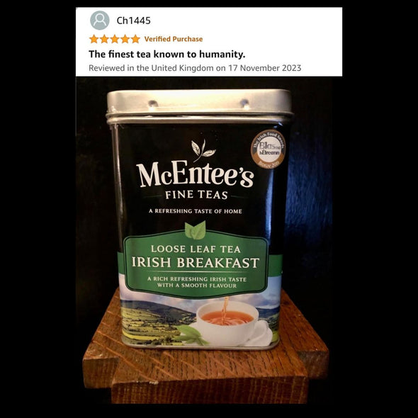 Tè per la colazione irlandese e tè con miscela d'oro Confezione regalo doppia da 500 barattoli da tè (400 tazze) - McEntee's Tea
