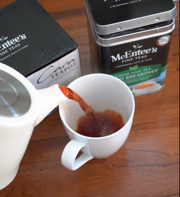 McEntee's Cara keramischer Sahneteefilter Teekanne Edelstahldeckel 510ml (1-2 Tasse)