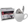 McEntee's Tea ceramic white teapot with stainless steel filter and teapot box