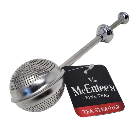 Colador de té con mango de empuje - Infusor de té de acero inoxidable con forma de bola de empuje